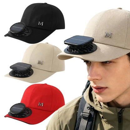 Fashion With Solar Powered Fan Baseball Cap Breathable Quick Dry Sun Hat Rechargeable Sun Protection Sunshade Outdoor