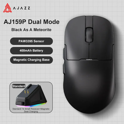 Ajazz AJ159 PRO/APEX Gaming Mouse 8000Hz Wireless Bluetooth Gaming Mouse with PAW3950 Sensor, 42K DPI, Magnetic Charging Dock & Color Display