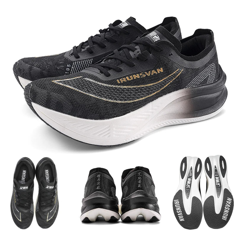 IRUNSVAN Nylon Carbon Plate Professional Marathon Running Shoes for Man Lightweight Cushioning Training Outdoor Sneakers Women
