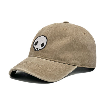 Retro Washed Distressed Baseball Cap Skull Embroidered Dad Hat Men Women Casual Adjustable Outdoor Sun Hat 260617