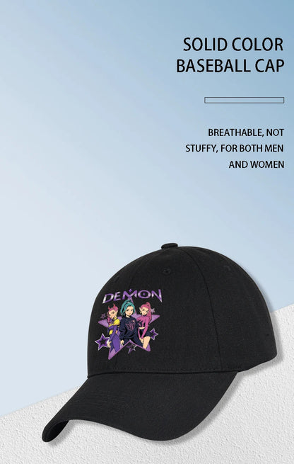 Demon Girl Group Cartoon Print Baseball Cap Men Women Y2K Streetwear  Adjustable Dad Hat Sun Hat