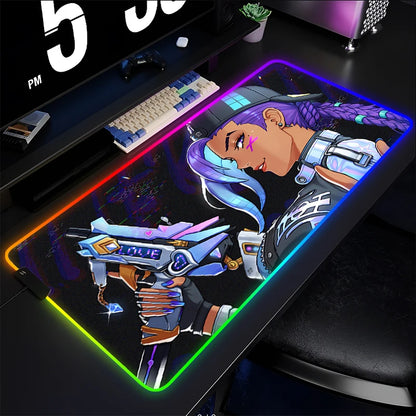 Mouse Pad Gamer Keyboard Pad Overwatch Sombra Desk Mouse Mat LED Carpet Rubber Gaming RGB Notebook Kawaii Mousepad