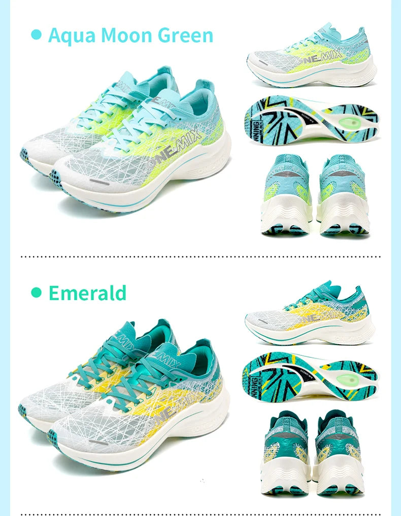 ONEMIX Carbon Plate Running Shoes for Men Shock Absorption Ultra-light Sports Shoes Rebound Outdoor Women Marathon Sneakers