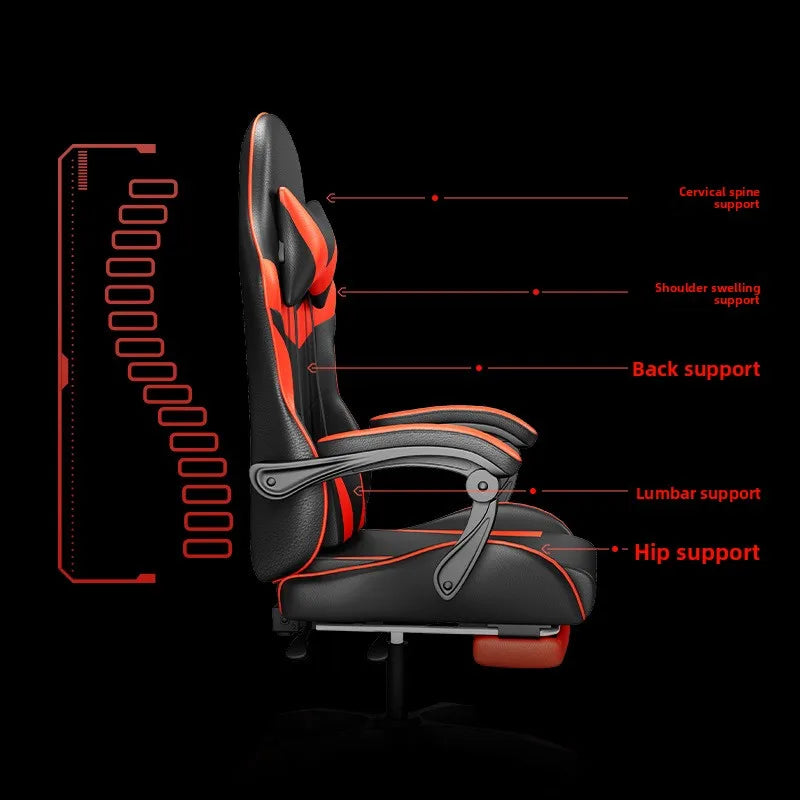 Gaming Chair Ergonomic Computer Desk Chair Reclining Home Office Gaming Chair with Back Support for Extended Sessions