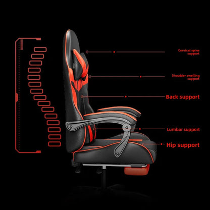 Gaming Chair Ergonomic Computer Desk Chair Reclining Home Office Gaming Chair with Back Support for Extended Sessions