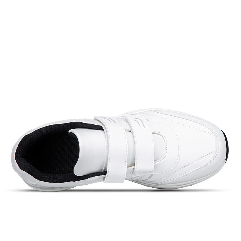 Baskets en cuir à crochet et boucle réglables pour hommes chaussures de sport décontractées baskets blanches Masculino Zapatillas Deportivas Tenis