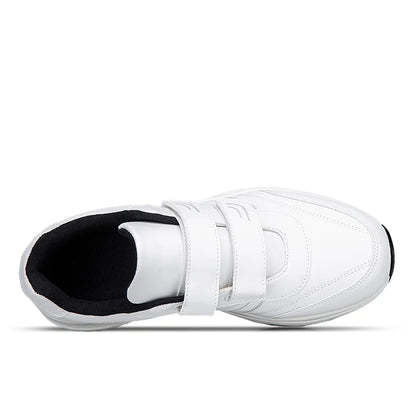 Baskets en cuir à crochet et boucle réglables pour hommes chaussures de sport décontractées baskets blanches Masculino Zapatillas Deportivas Tenis