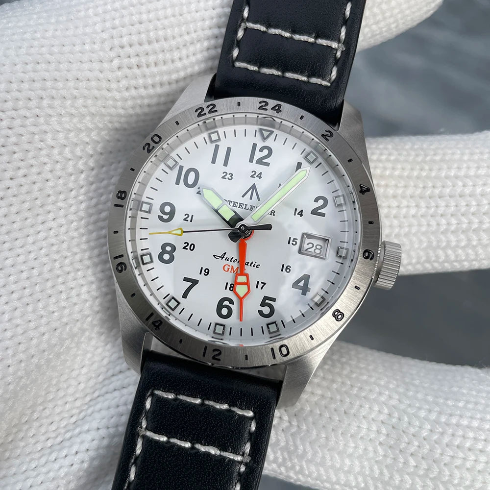 Reloj de pulsera mecánico STEELFLIER Official SF792 GMT con movimiento NH34, luminiscencia Super BGW9 C3, impermeable 200M, reloj de buceo de lujo para hombre