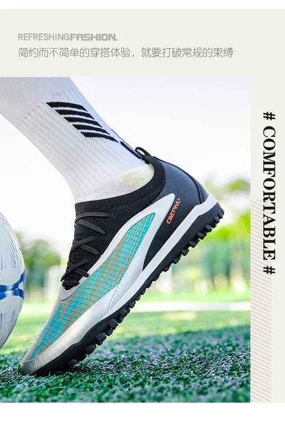 Neue Herren-Fußballschuhe für draußen, atmungsaktive Fußballschuhe für Erwachsene mit rutschfester Sohle, lange Stollen, Sportschuhe für Training, Jungen und Spiel, komfortabel