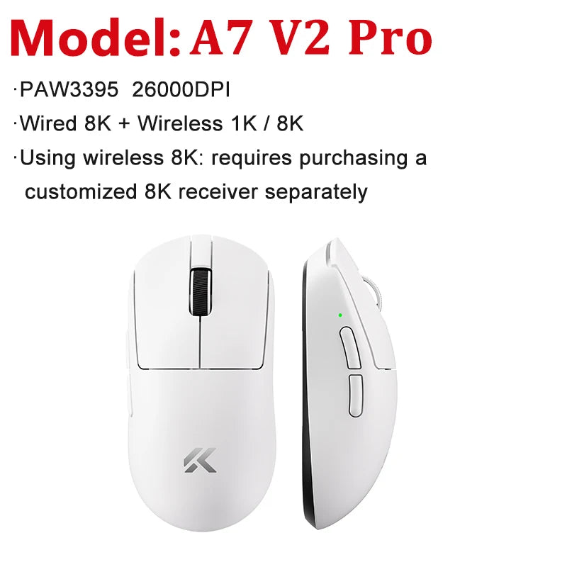 MCHOSE A7 V2 Ultra Pro Wireless Gaming Mouse 42000DPI PAW3950 8K