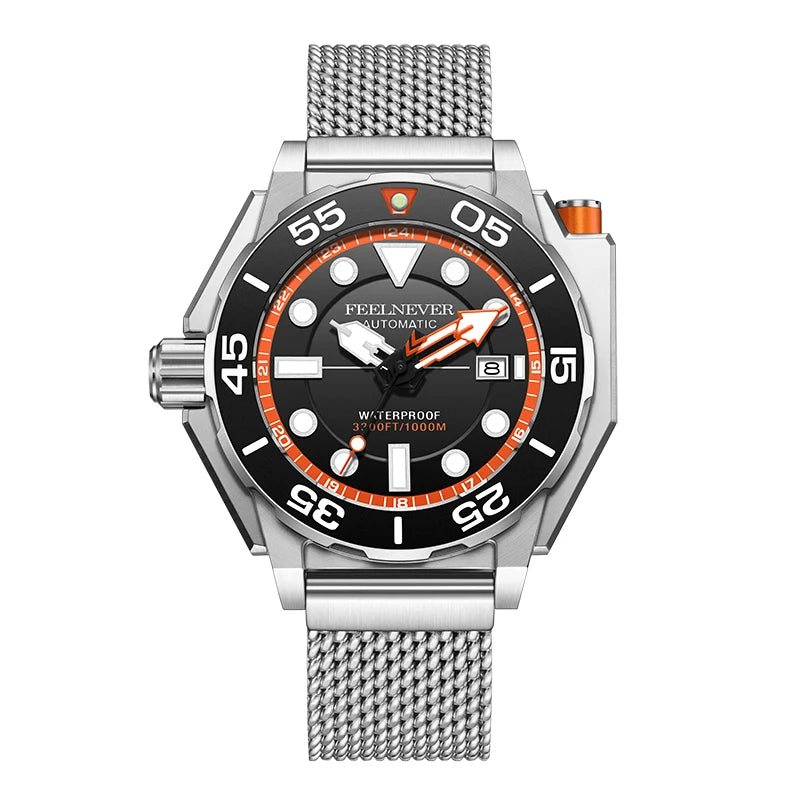 FeelNever Top Brand Luxury Automatic Watch For Men Fashion Business Watch Men Military Waterproof Men's Mechanical Wristwatches