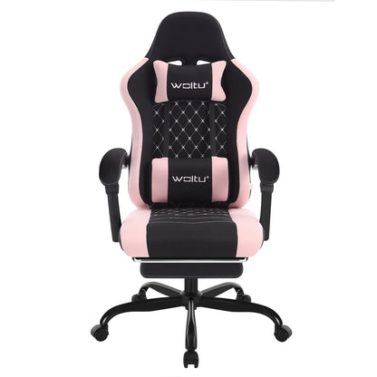 Silla de ordenador giratoria WOLTU con función de masaje, silla de oficina ergonómica con almohada y reposapiés, silla gaming ajustable en altura