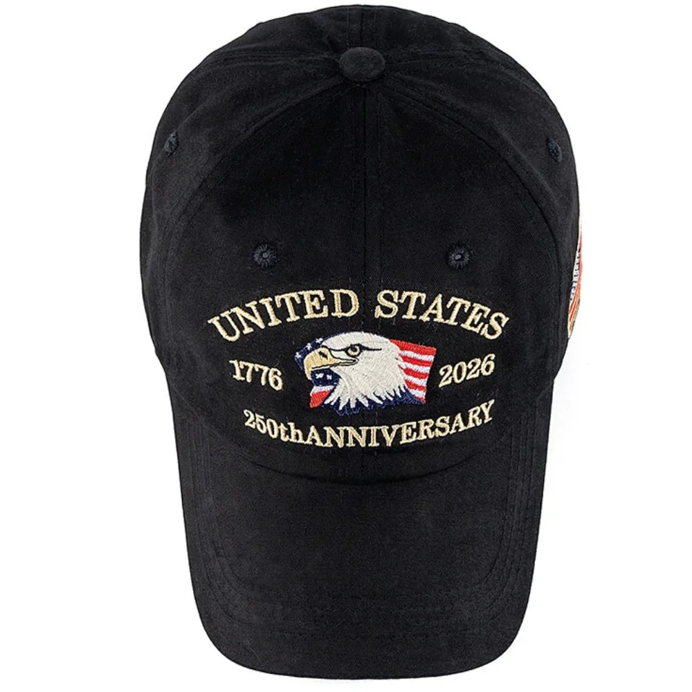 Hot Sale Unisex Baseball Cap American 250th Anniversary 1776-2026 Embroidered Hat Cap Eagle Pattern Outdoor Casual Dad Hat