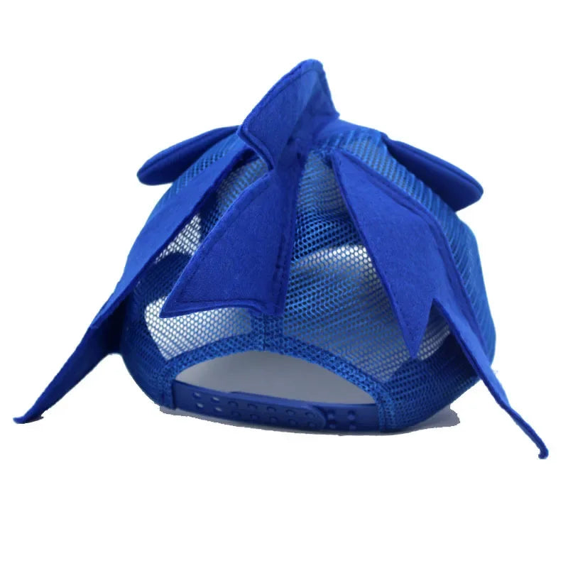 Hot-selling Anime Cartoon Hedgehog Shadow Hat Sonic Character Movable Doll Summer Mesh Hat Baseball Cap Children's Gift