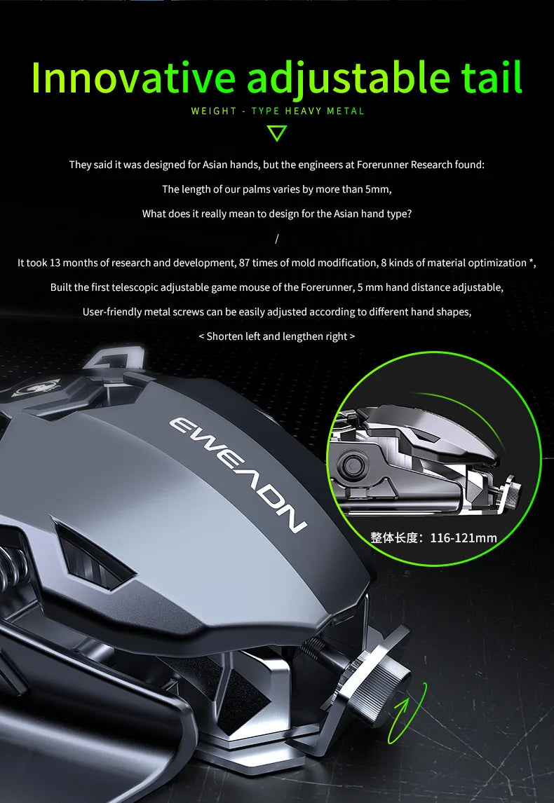 Mechanical Metal Gaming Mouse Wired Ergonomic RGB Backlit Game Mouse 12800 DPI Optical USB Mouse Computer Mouse For Desktop PC