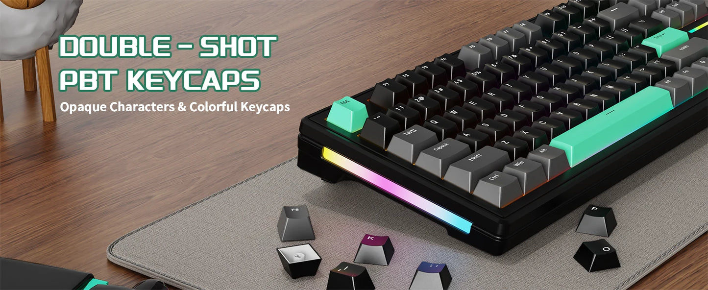 Attack Shark M87 TKL Wireless Mechanical Gaming Keyboard, RGB Backlit Compact Hot-Swappable Gasket Programmable USB-C/BT/2.4GHz