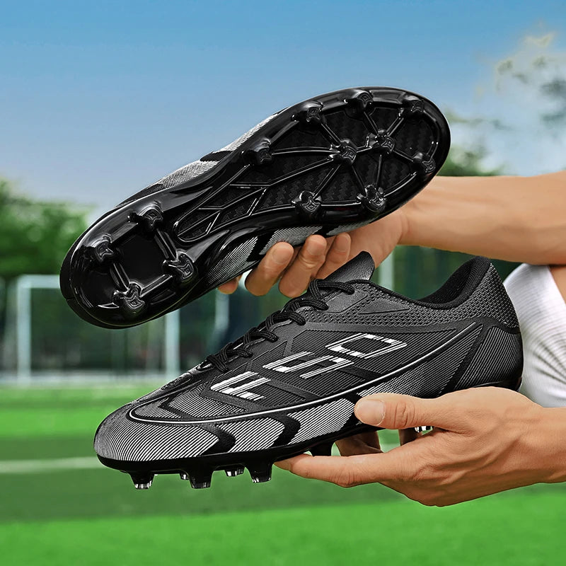 Nouvelles chaussures de football pour hommes, chaussures de sport respirantes, antidérapantes, de haute qualité, chaussures de football pour match en plein air, futsal, haute cheville, ultralégères