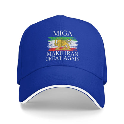 Make Iran Great Again Emblem Of Iran MIGA Gift Sun Baseball Cap Summer Unisex Trucker Hat High Quality Baseball Caps