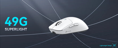 ATTACK SHARK X3 Wireless Gaming Mouse, 49g Ergonomic PC Mouse, Triple Modes PAW3395 26K DPI Optical Sensor, Programmable Buttons