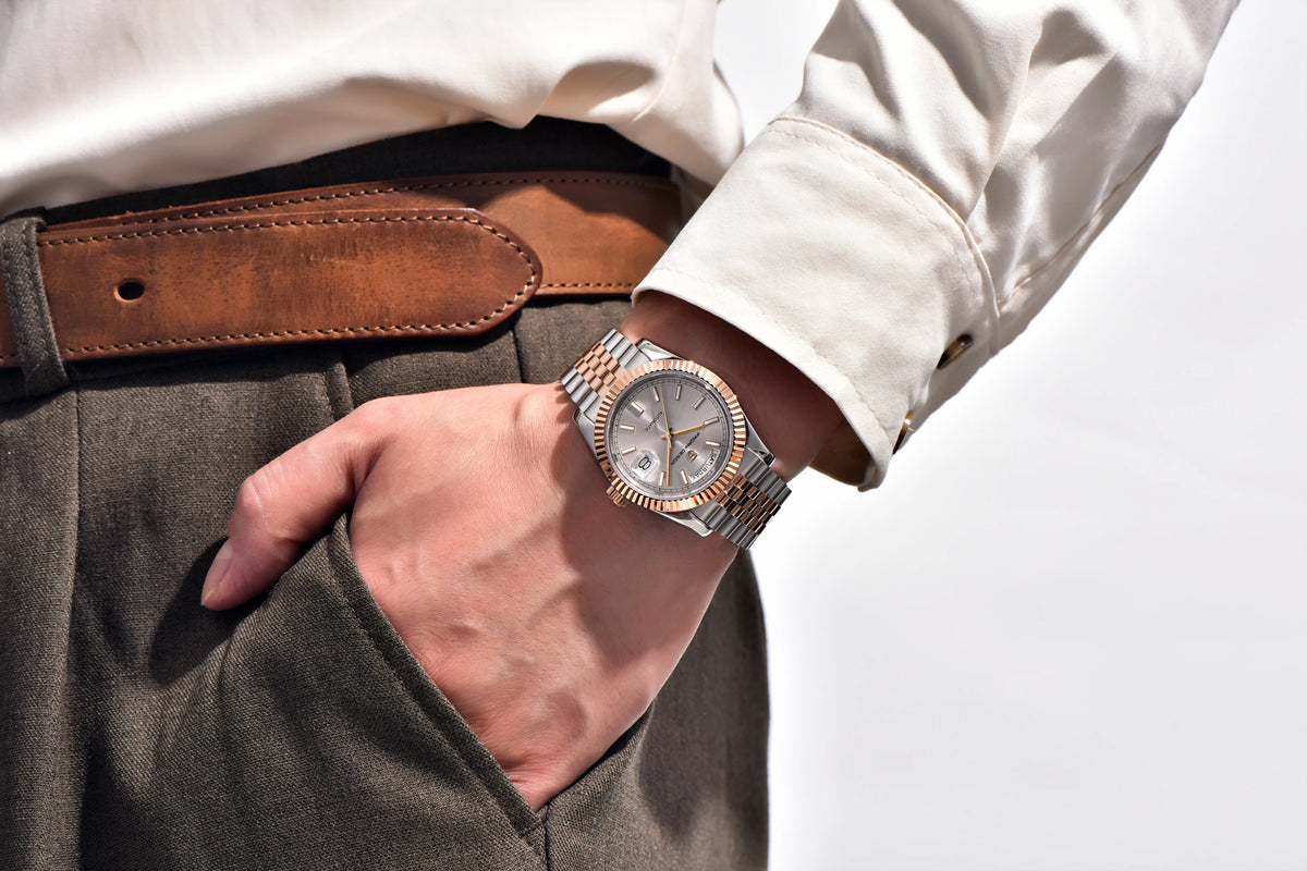 PAGANI DESIGN Luxe herenhorloge met saffierglas, lichtgevende wijzers, roestvrij staal, week- en datumweergave, mechanisch, waterdicht, ST16 herenhorloge
