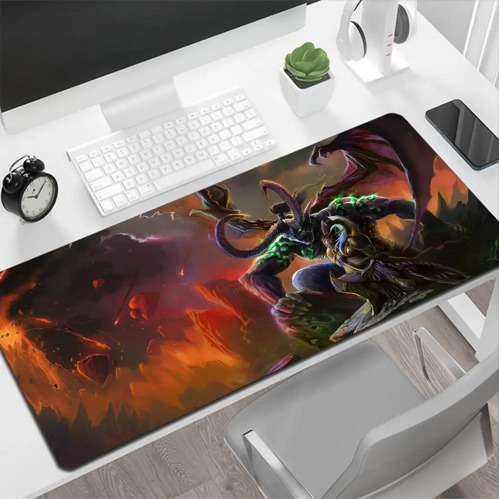 World of Warcraft Illidan stor musmatta, gamingmusmatta, PC-gamer, datormusmatta, stor musmatta XXL, matta, tangentbordsunderlägg