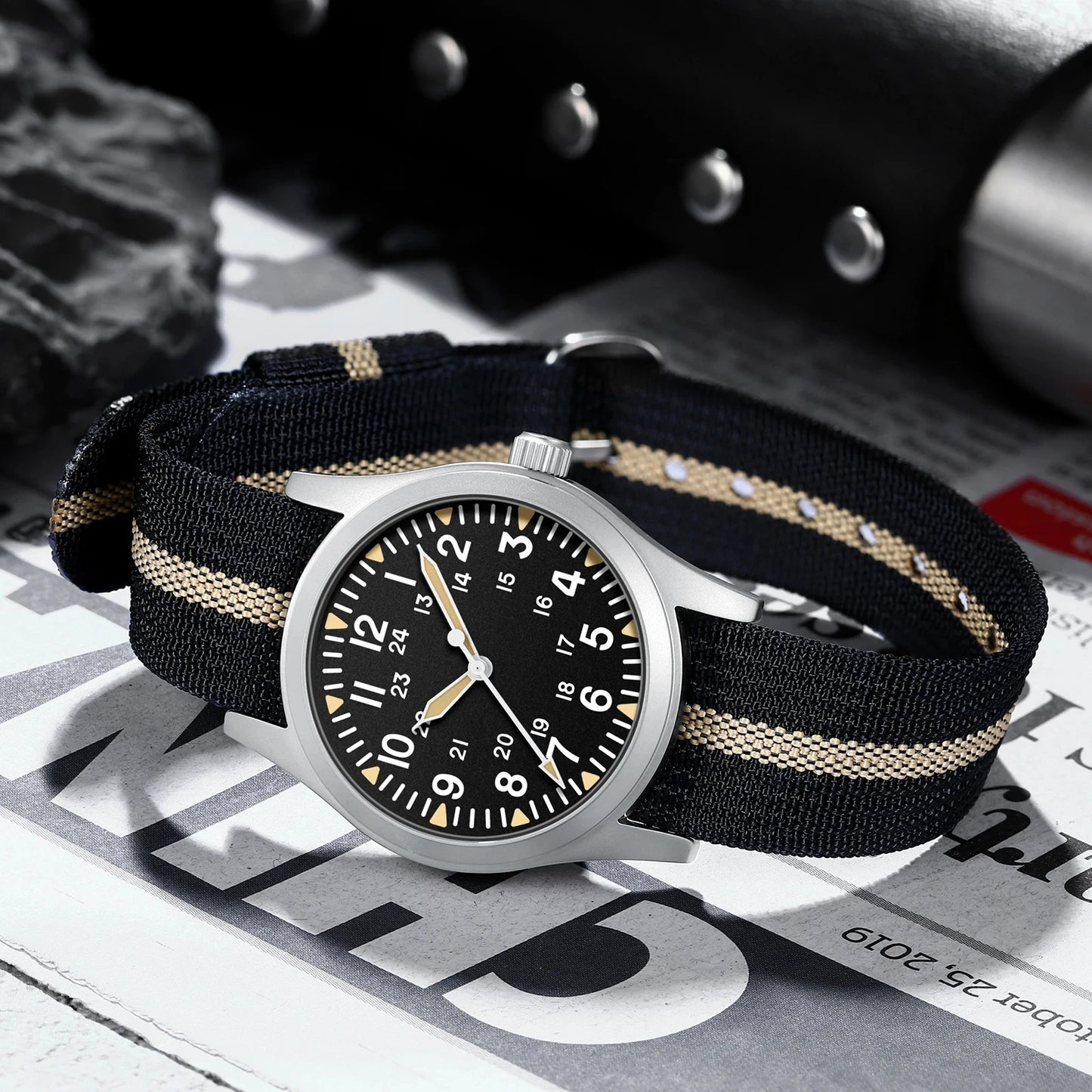 MILITREK 2026 New Military Retro Men's VH31 Quartz Watch 37mm Sapphire Stainless Steel 100m Waterproof C3 Luminous Watch for Men