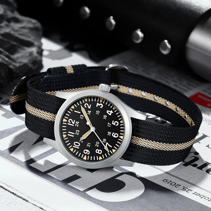 MILITREK 2026 New Military Retro Men's VH31 Quartz Watch 37mm Sapphire Stainless Steel 100m Waterproof C3 Luminous Watch for Men