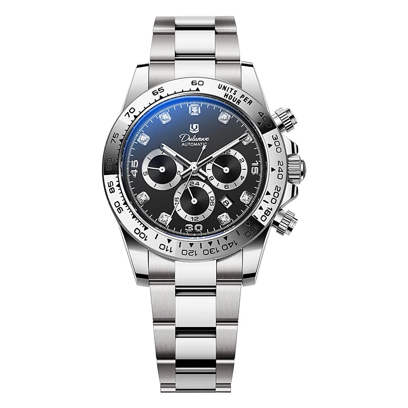 2026 NEW Automatic Mechanical Watch Man Silver Business Casual 3ATM Waterproof Multi-functional Men's Watches
