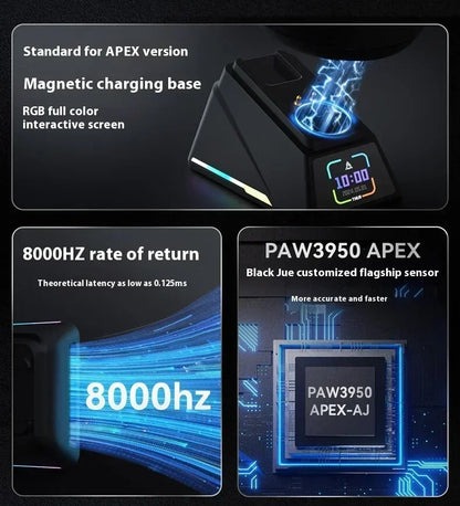 AJAZZ AJ159 APEX Mouse Tri Mode Wireless 8K PAW3950 Sensor Low Latency Gaming Mouse Charge Base Customize Lightweight PC Gamer