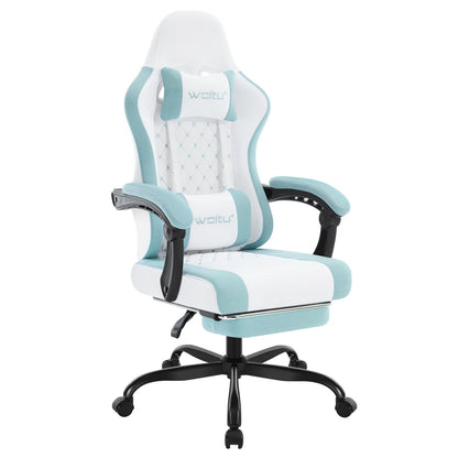 Silla de ordenador giratoria WOLTU con función de masaje, silla de oficina ergonómica con almohada y reposapiés, silla gaming ajustable en altura