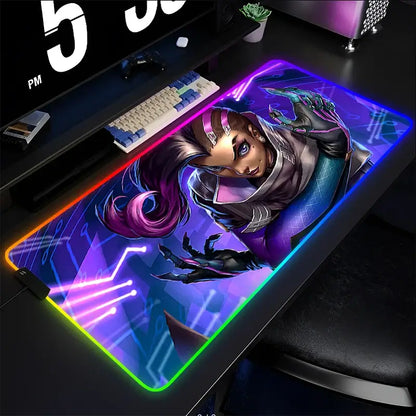 Mouse Pad Gamer Keyboard Pad Overwatch Sombra Desk Mouse Mat LED Carpet Rubber Gaming RGB Notebook Kawaii Mousepad