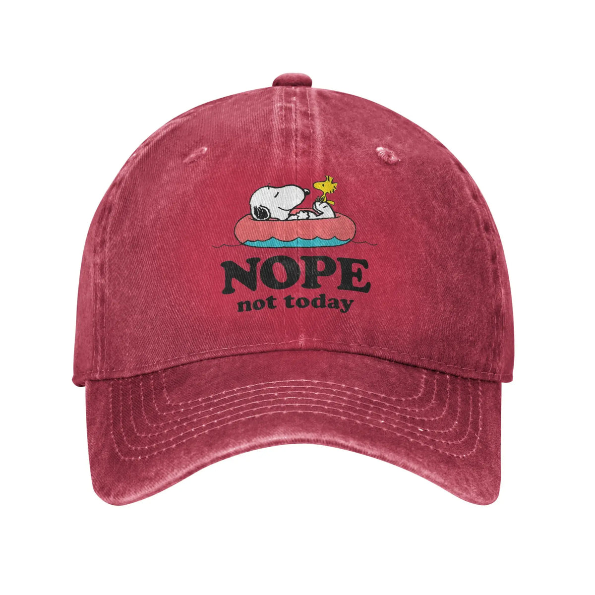 Sleeping Snoopy-baseballkepsar, avslappnad stil, tvättad look, snapback-keps, unisex, utomhus, sommar, justerbar keps