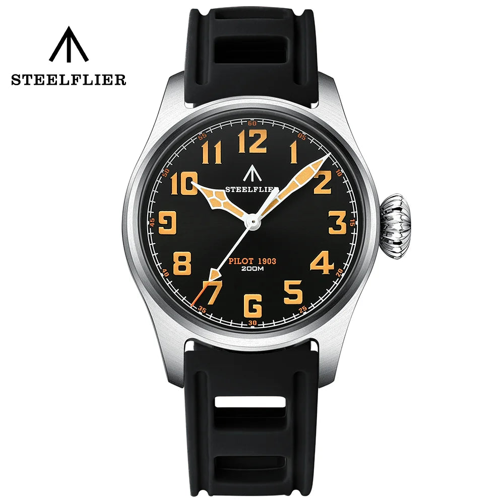 STEELFLIER Officieel SF740V Nieuw quartz-polshorloge Super C3 Lichtgevend 200 m waterdicht VH31 Mute-uurwerk Herenmode Zakelijk horloge
