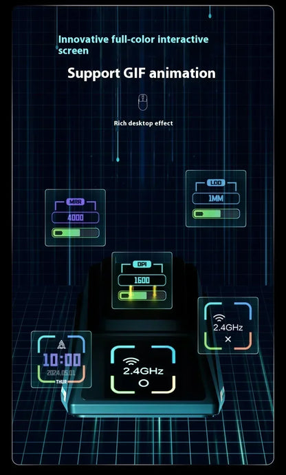 AJAZZ AJ159 APEX Mouse Tri Mode Wireless 8K PAW3950 Sensor Low Latency Gaming Mouse Charge Base Customize Lightweight PC Gamer