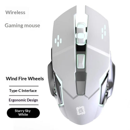 Wireless Mouse Silent Rechargeable Type-C Bluetooth 2.4G Dual Mode Ergonomic RGB Light for Laptop PC Office Home Gaming Daily Work