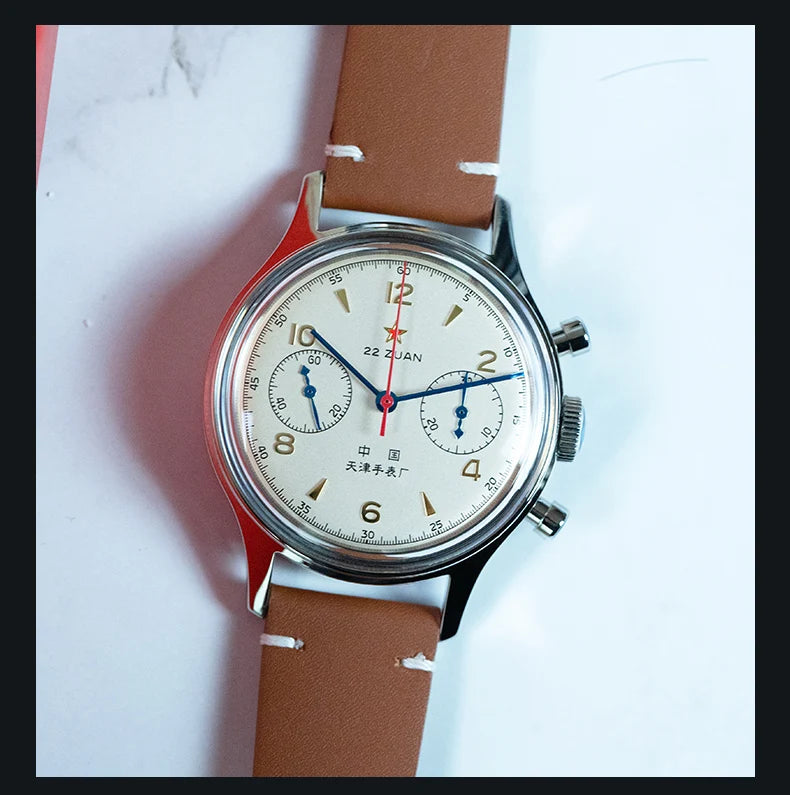Seagull 1963 International Edition Men's Mechanical Watch Pilot Clock ST1901 Retro Chronograph Wristwatch Air Force Aviation New