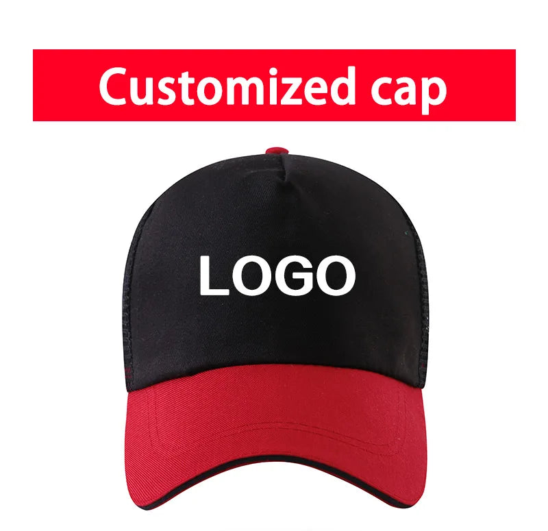Customized baseball cap with printed logo contrasting duck tongue cap unisex personalized embroidered logo team culture hat