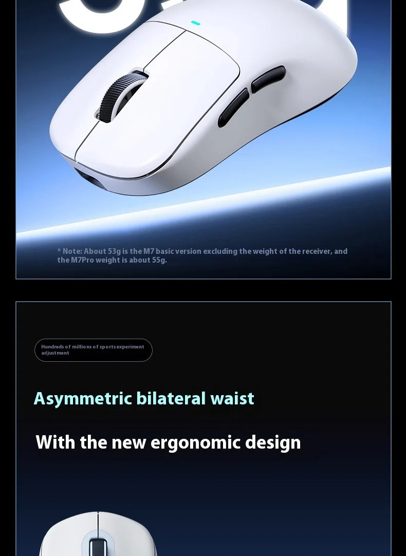 MCHOSE M7 Ultra ergonomska gaming miška PAW3950 Super Sensor TOPSPEED 8000Hz frekvenca poročanja, lahka zasnova, Realtek Master Mice