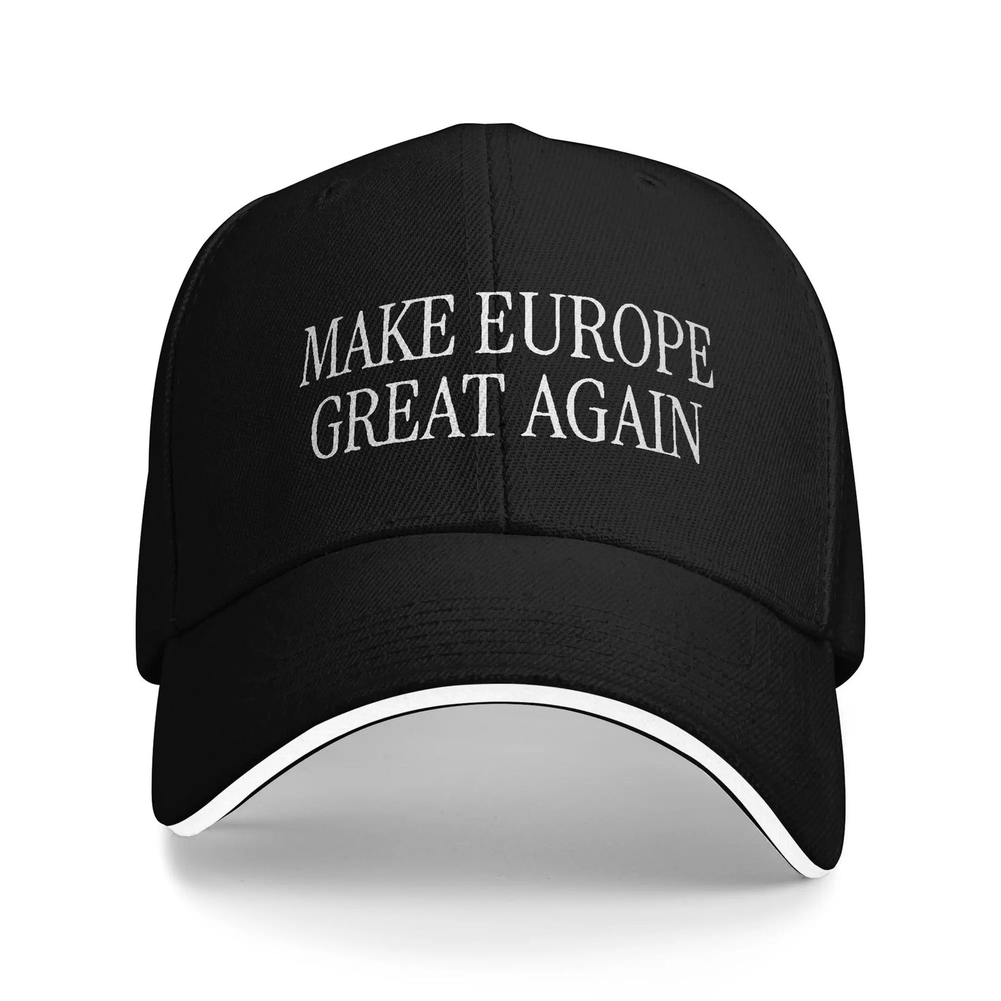 Make Europe Great Again  White Text Sun Baseball Cap Spring Unisex-Teens  Hip Hop Hats Casual Outdoor Sports Baseball Caps