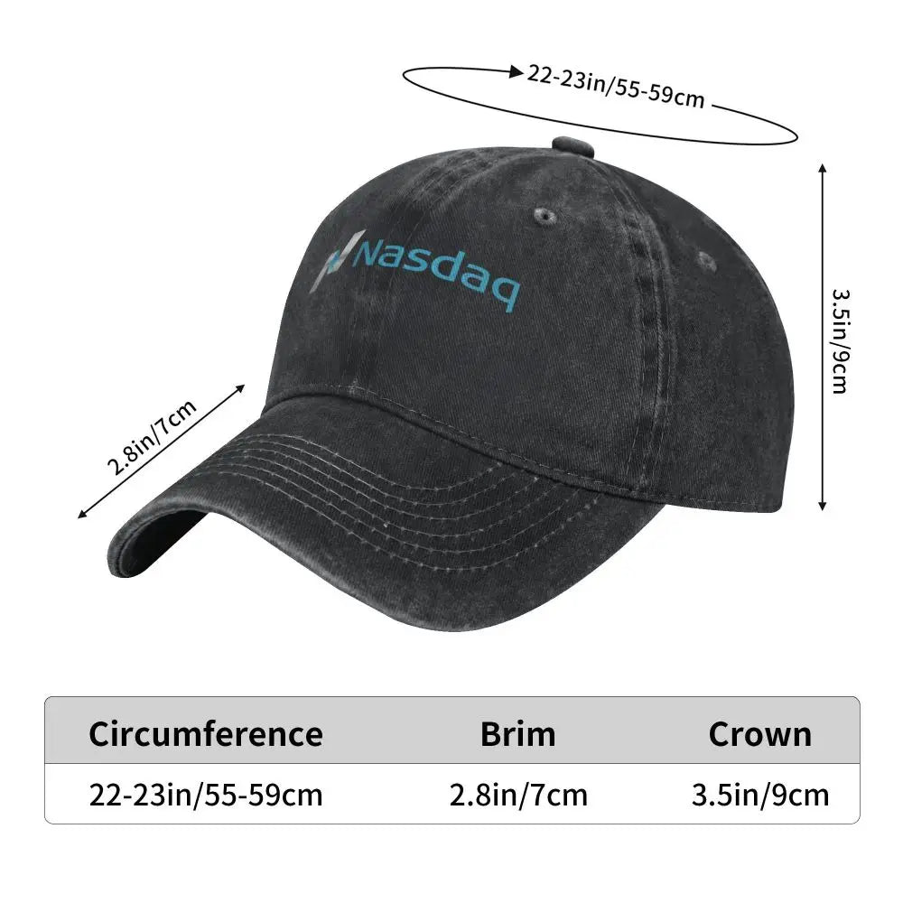 Nasdaq Logo, Knitted Texture demin Trucker Hat Lightweight Men's Cap Cap Man Summer