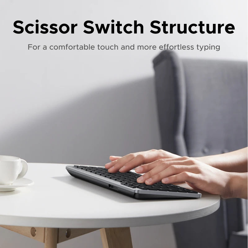 UGREEN Keyboard Wireless Bluetooth 5.3 2.4G Russian/EN 78 Keycaps For MacBook iPad PC Tablet  Scissor Foot Structure