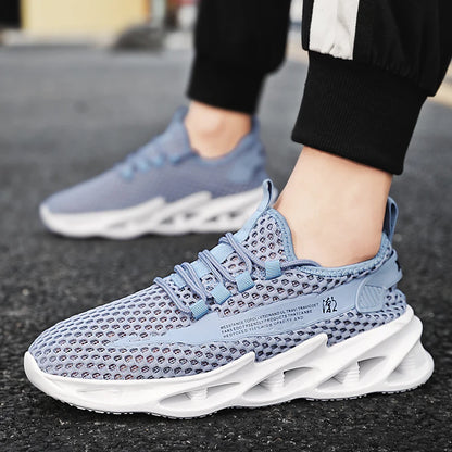 Sommer-sneakers til mænd i mesh, åndbare løbe- og tennissko til udendørs sport, Tenis Masculino, hvide casual vandresko, størrelse