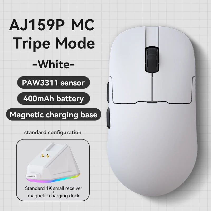 AJAZZ AJ159 APEX/AJ159PRO Wireless Gamer Mouse with RGB Magnetic Charging Base Lightweight AJ159P Gaming Mouse for PC Laptop