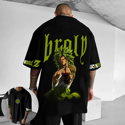 Dragon Ball-animations-T-shirt med New Broli-motiv – sommermodel til mænd og kvinder, løs pasform, casual, børn, forældre-barn, kortærmet top