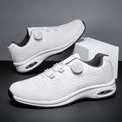 Golf Shoes Air Cushion Men Sports Running Driving Shoes Breathable Lightweight Comfortable Athletic Nonskid Rotating Sneakers