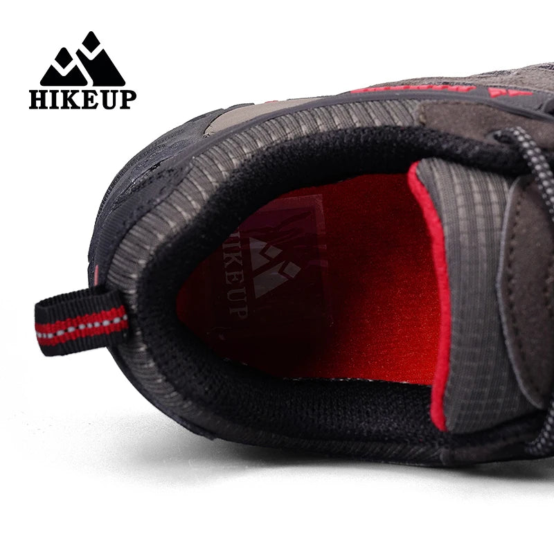 HIKEUP Hiking Shoes Men's Winter Climbing Trekking Sneakers for Men Leather Breathable Outdoor Anti-Skid Sports Work Shoes