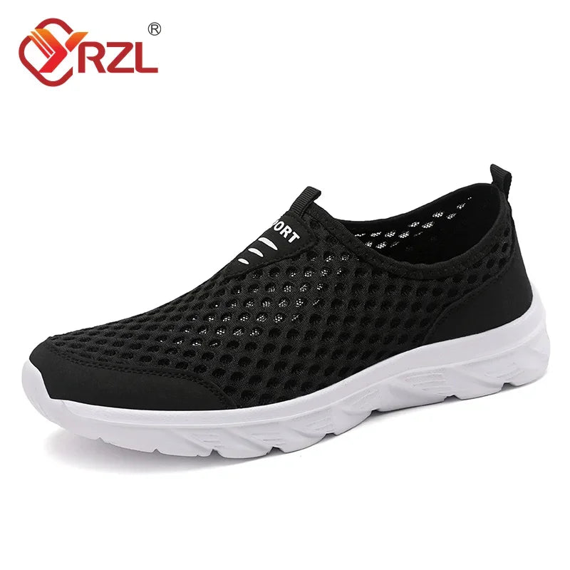 YRZL Lightweight Men's Casual Shoes, Breathable Slip-On Male Casual Sneakers, Anti-Slip Men's Flats, Outdoor Walking Shoes Size 39-46