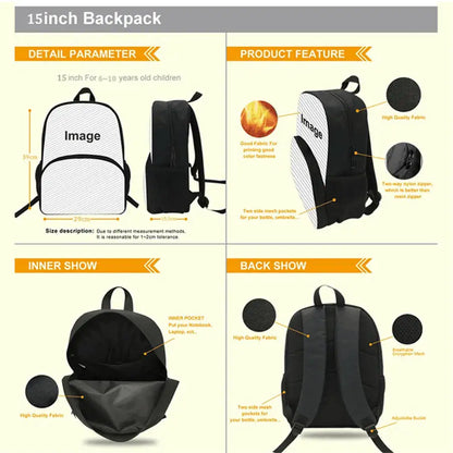 FORTNITE 3Pcs Lightweight Backpack With Front Pocket,Crossbody Bag&Pencil Case For Age 5-10 Boys Girls,Free 3D Printed Keychain