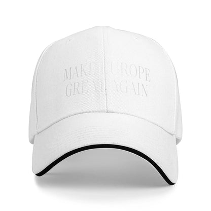 Make Europe Great Again  White Text Sun Baseball Cap Spring Unisex-Teens  Hip Hop Hats Casual Outdoor Sports Baseball Caps