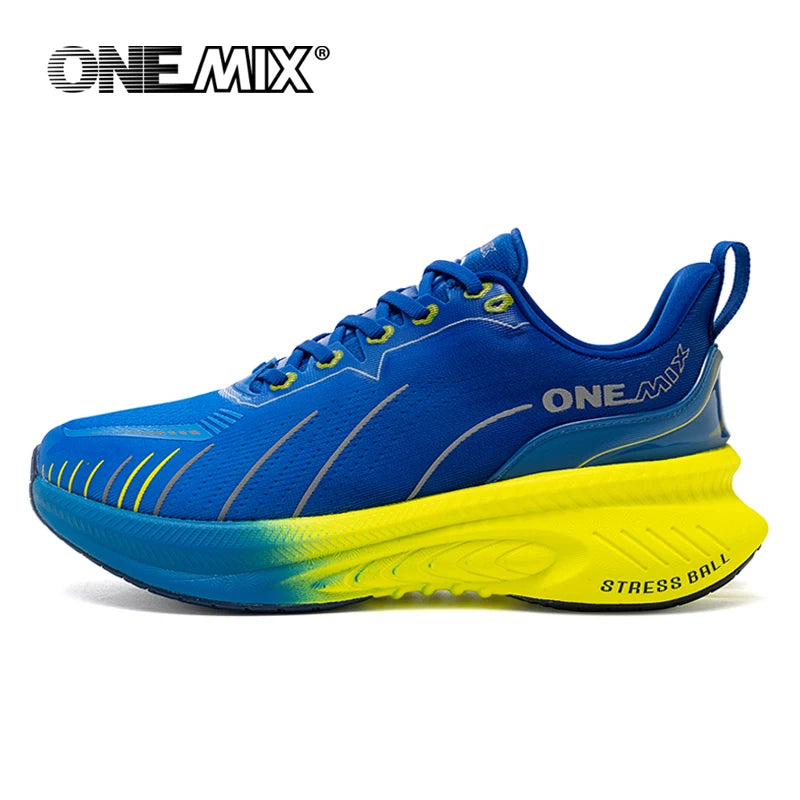 ONEMIX Νέα Παπούτσια Τρεξίματος με Αντικραδασμική Προστασία για Άνδρες, Κατάλληλα για Βαρείς Δρομείς, Δέσιμο με Κορδόνια, Αθλητικά Γυναικεία, Αντιολισθητικά Outdoor Sneakers για Άνδρες